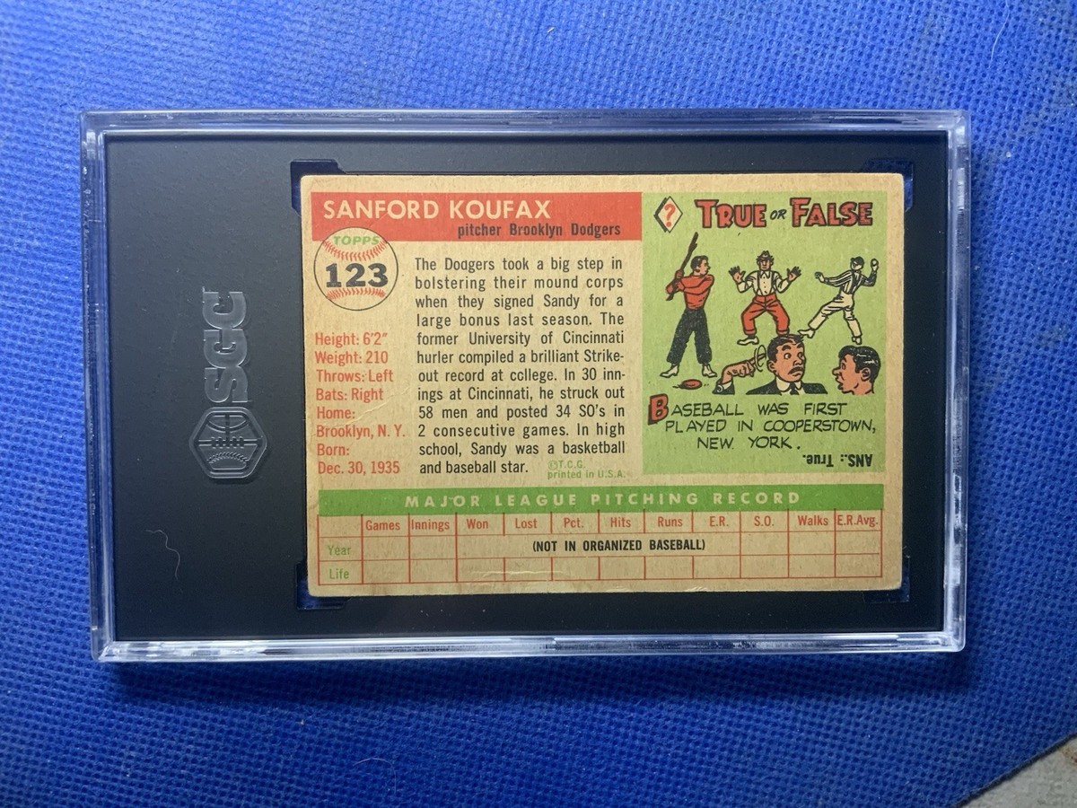 1955 Topps Sandy Koufax #123 SGC 2.5 Rookie RC HOF | eBay