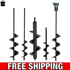 4 Pack Heavy Duty Garden Auger Bits - Corrosion-Resistant for Easy Planting