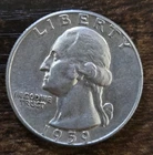 1959 D Mint Washington Quarter 90% Silver US Coin 0.18084 troy oz = 5.625 Gram