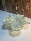 New ListingVintage Murano Italian Art Glass Bowl Clear-green-gold-white Latticino 8” Diam.