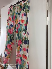 Lot 2 Pantalons fluides polyester - imprimé fleurs / rayures  - XXL  - 2 poches