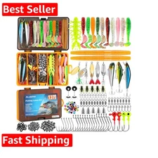 137‑Piece Fishing Lure Kit — Complete Tackle Box Set with Crankbaits, Spoons,...