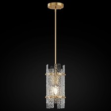 Modern Gold Crystal Pendant Light Water Ripple Glass Kitchen Island Chandelier