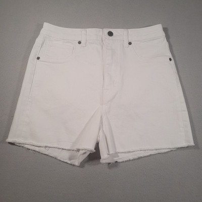 Buffalo David Bitton Joanna White Super High Rise Raw Hem Denim Shorts Size 28