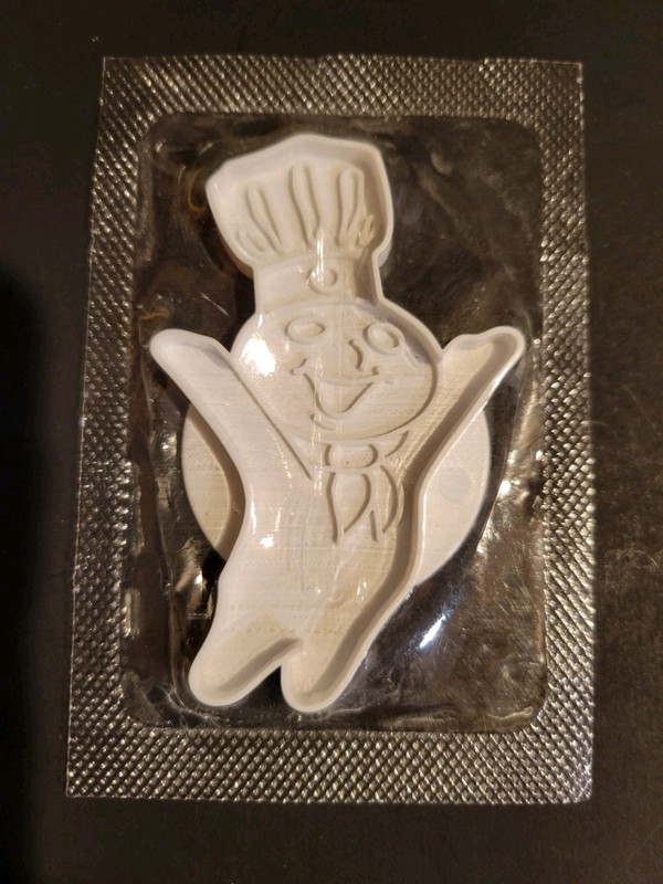 1997 Pillsbury Poppin' Fresh Doughboy White Plastic Cookie Cutter- In Package