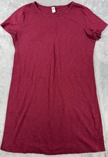 Old Navy Women's Burgundy Short Sleeve T-Shirt Dress Size L