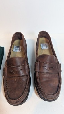 Cable & Co Mens  Brown Leather Penny Loafers Shoes Size 9 D Made in Italy