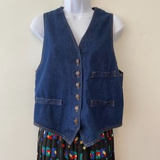 Vintage Levi's Denim Button Vest Womens Medium