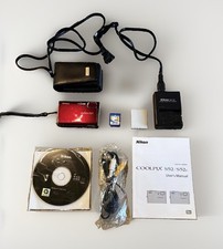 Nikon COOLPIX S52 9MP Red Compact Camera 3x Zoom 3in Screen w/ Box Charger