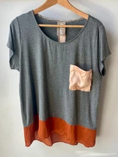 Anthropologie XL Dolan Left Coast Collection Old Money Gray/Orange Trim Pocket