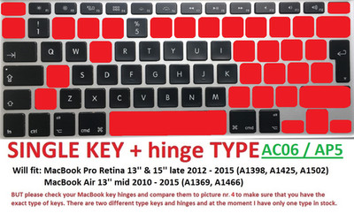 Keyboard key + hinge Apple MacBook Pro Retina Air A1398 A1425