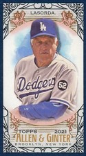 TOMMY LASORDA 2021 Topps Allen & Ginter SP Mini Black Border #303 LA Dodgers