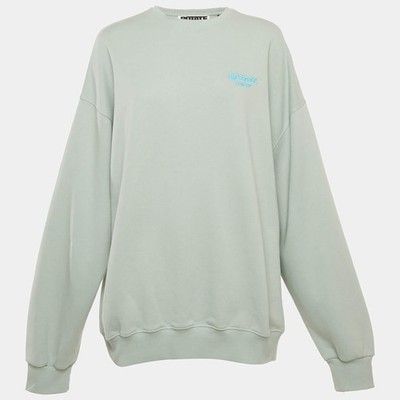 ROTATE Birger Christensen Surf Blue Cotton Iris Crew Neck Sweatshirt M