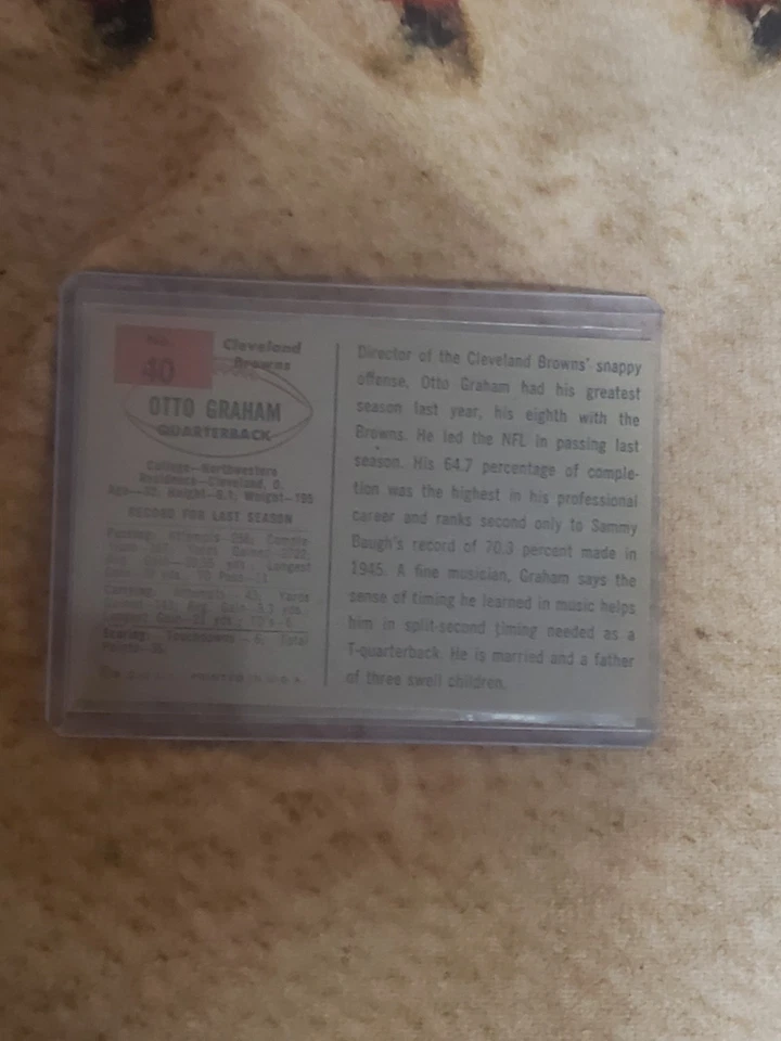 1954 bowman otto graham. original. vg+-ex. - Image 3 of 4
