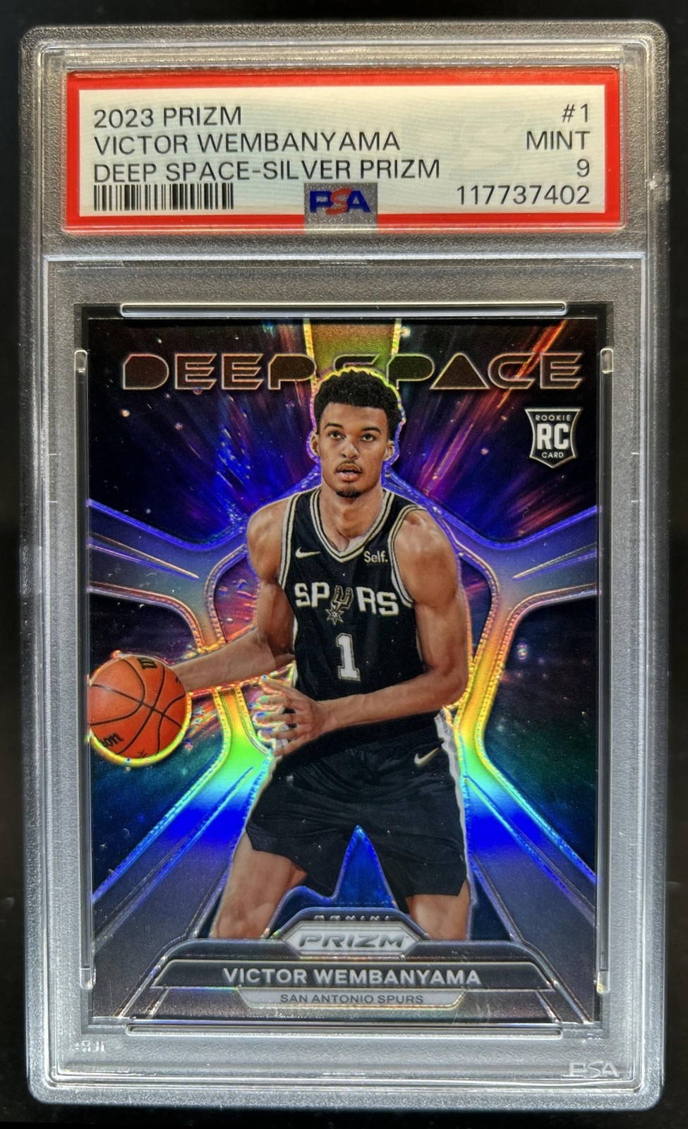 2023-24 Panini Prizm Victor Wembanyama Deep Space RC Prizm Silver #1 PSA 9