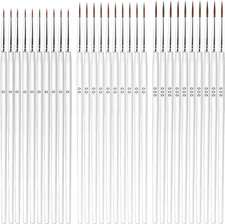 30Pcs Detail Paint Brushes, Fine Tip Paint Brush with 3 Sizes 0 00 000 Mini Tin