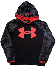 UNDER ARMOUR HOODIE SZ M BOYS GRAPHIC LOOSE FIT CONTRAST SLEEVES READ DESCRIPTIO