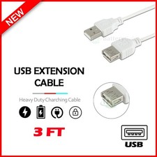 3ft 3 Feet USB 2.0 A Male to A Female Extension Extender Cable White New