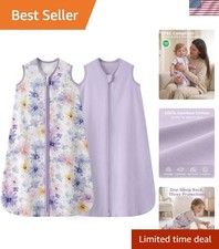Baby Sleep Sack 6-12 0.5 TOG, 100 Cotton Baby Wearable Blanket 2 Pack with ...