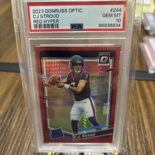 🔥🔥2023 Donruss Optic - Rated Rookie C.J. Stroud Red Hyper Prizm (RC) PSA 10