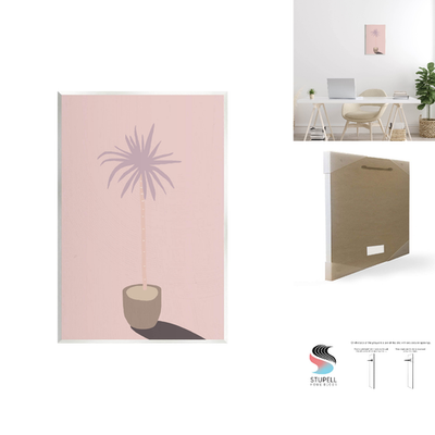 #ad Stupell Industries Pink Potted Palm Plant Wood Wall Art Design By Lil Rue $33.88
