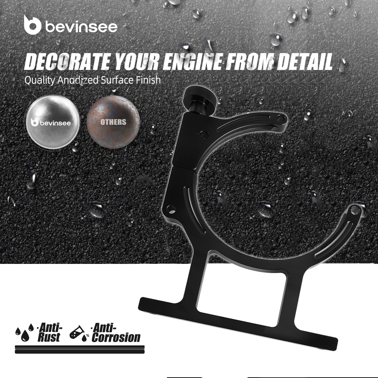 BEVINSEE 7" Nitrous Bottle Holder For Acura NSX For Mitsubishi Lancer Evolution