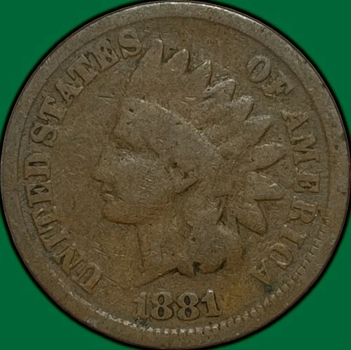 1881 Indian Head Cent Good G Coin #35347