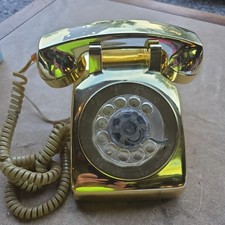 Vintage Stromberg Carlson Rotary Dial Phone, Landline Telephone, Harvest Gold