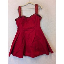 Free People Midnight Magic Smocked Bust Ruffle Straps Mini Dress Size L