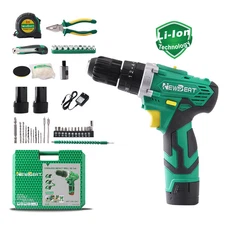 12V Cordless Combi Drill Impact Kit 2 Batteries Pliers Knife Case Accessories