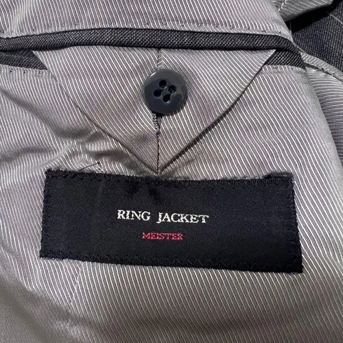 RING JACKET MEISTER Charcoal Gray Pinstripe Suit Set XL 52 Excellent condition image 4