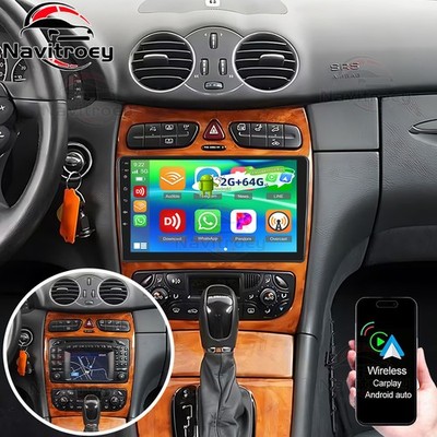 Für Mercedes CLK-klasse C209 2002-2004 Autoradio Carplay Android 15.0 NAVI 2+64G