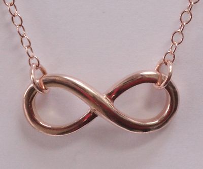 sterling silver infinity rose plated chain necklace adjustable 16