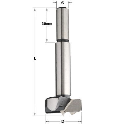 Punta Per Cerniere CMT 512.400.11 – Attacco Cilindrico 10x60 Mm, Diametro 40 Mm, Lunga 90 Mm, Con Due Taglienti HW Per Legno Massello