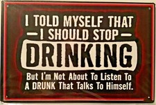 TIN SIGN 8x12 Funny drinking alcohol liquor beer bar pub club man cave home work