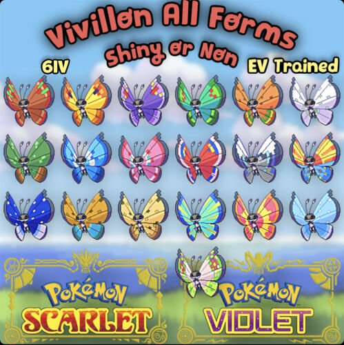 ⭐️ Pokémon Scarlet & Violet ⭐️ BUY 1 GET 1 FREE ⭐️ VIVILLON ALL FORMS ⭐️ 6IV ⭐️ - Picture 1 of 21