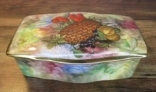 Vintage Hand Decorated Bone China Beautiful Lidded Trinket Box