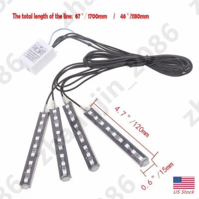 RGB LED Interior Light Kit For Cars - Under Dash, Footwell, Seats With Remote 8 thumbnail image
