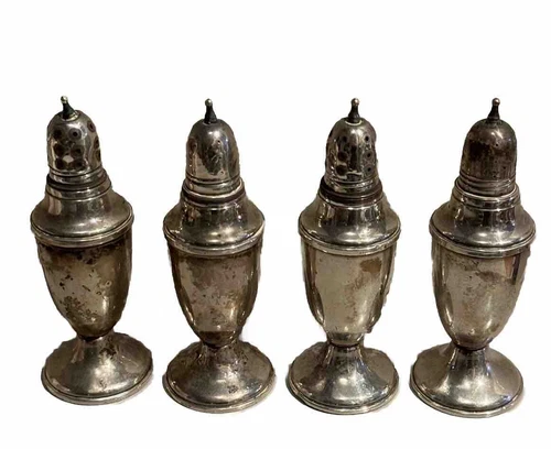Vintage Reed & Barton Sterling Silver Weighted Salt and Pepper Shakers