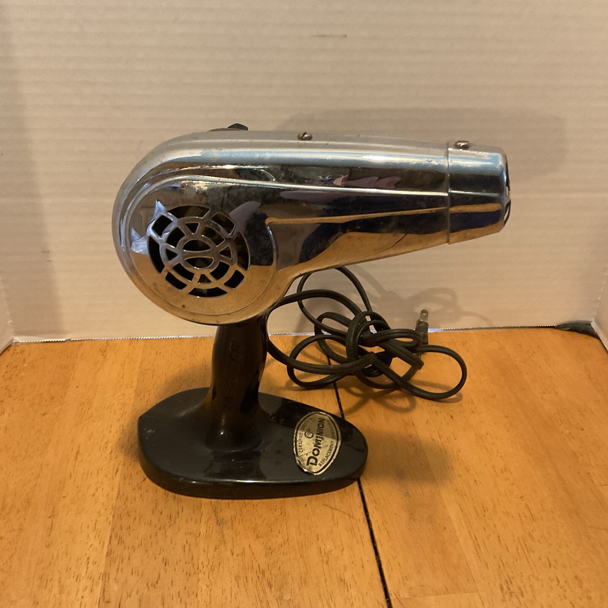 Dominion Vintage Princess Hair Dryer Handheld On Stand Black PROP