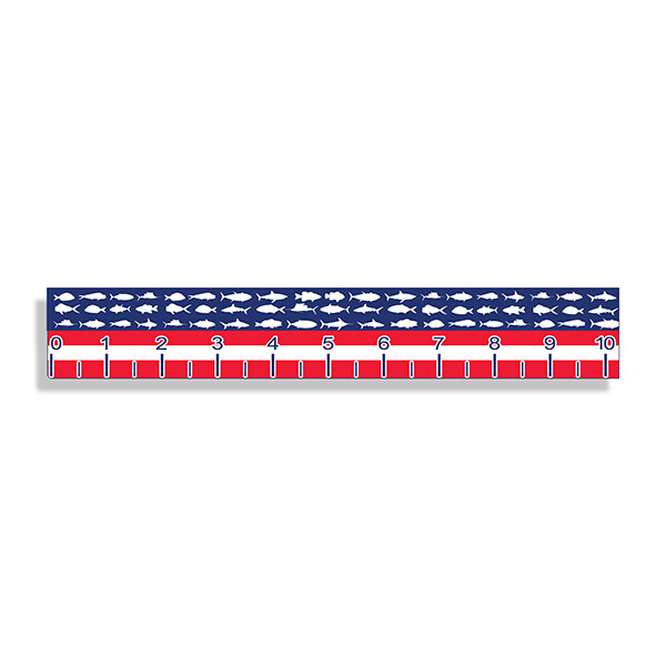 USA Fish Ruler Sticker Measuring Tape Measure Fishing Decal Boat Rod Reel  Tackle