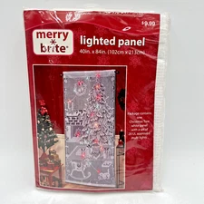 Merry Brite Lighted Panel 40x84" Christmas Tree white w multicolor lights