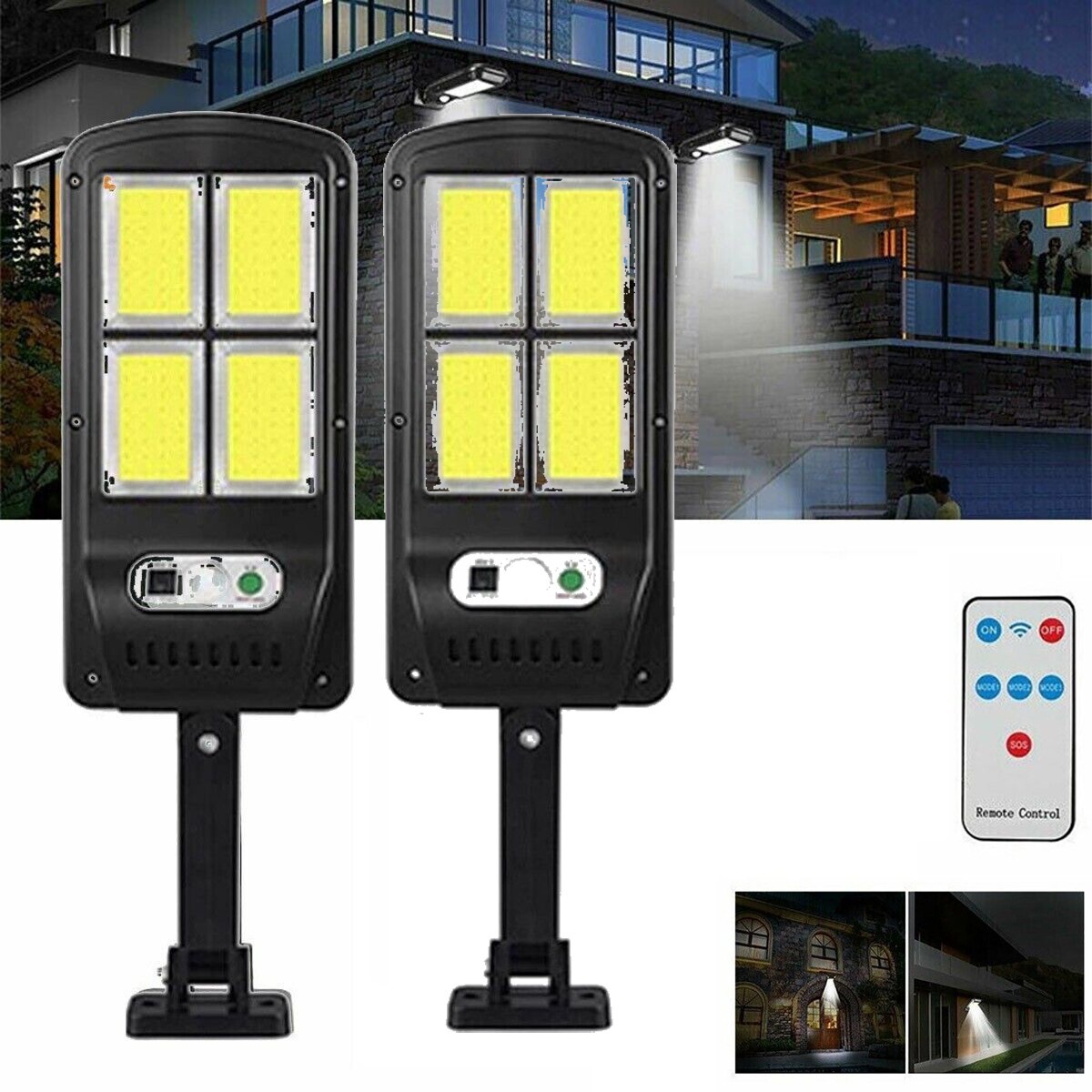 FARO LAMPIONE STRADALE PANNELLO SOLARE FOTOVOLTAICO SENSORE DI - Foto 13