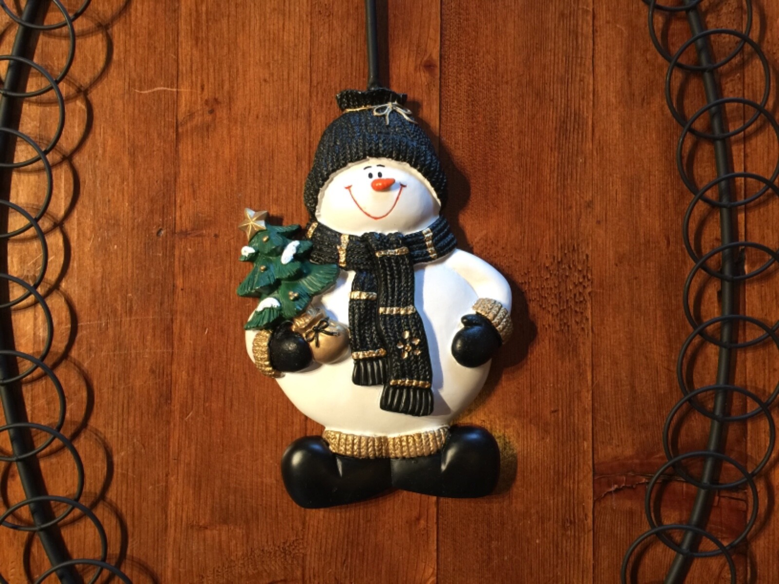 Snowman Christmas Card Holder for Hanging on a Wall or Door New Fab