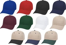 Blank Cotton Twill Constructed Low Crown Baseball Cap Curved Bill Structured Hat