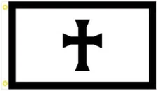 3X5 TEMPLAR KNIGHTS CROSS BLACK AND WHITE 100D FLAG W/ GROMMETS