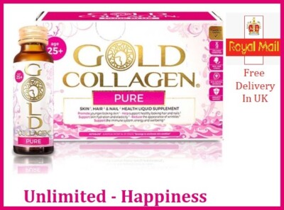 Reines Gold Kollagen 10 Tage Programm 10 x 50 ml Flaschen Alter 25 Jahre Plus