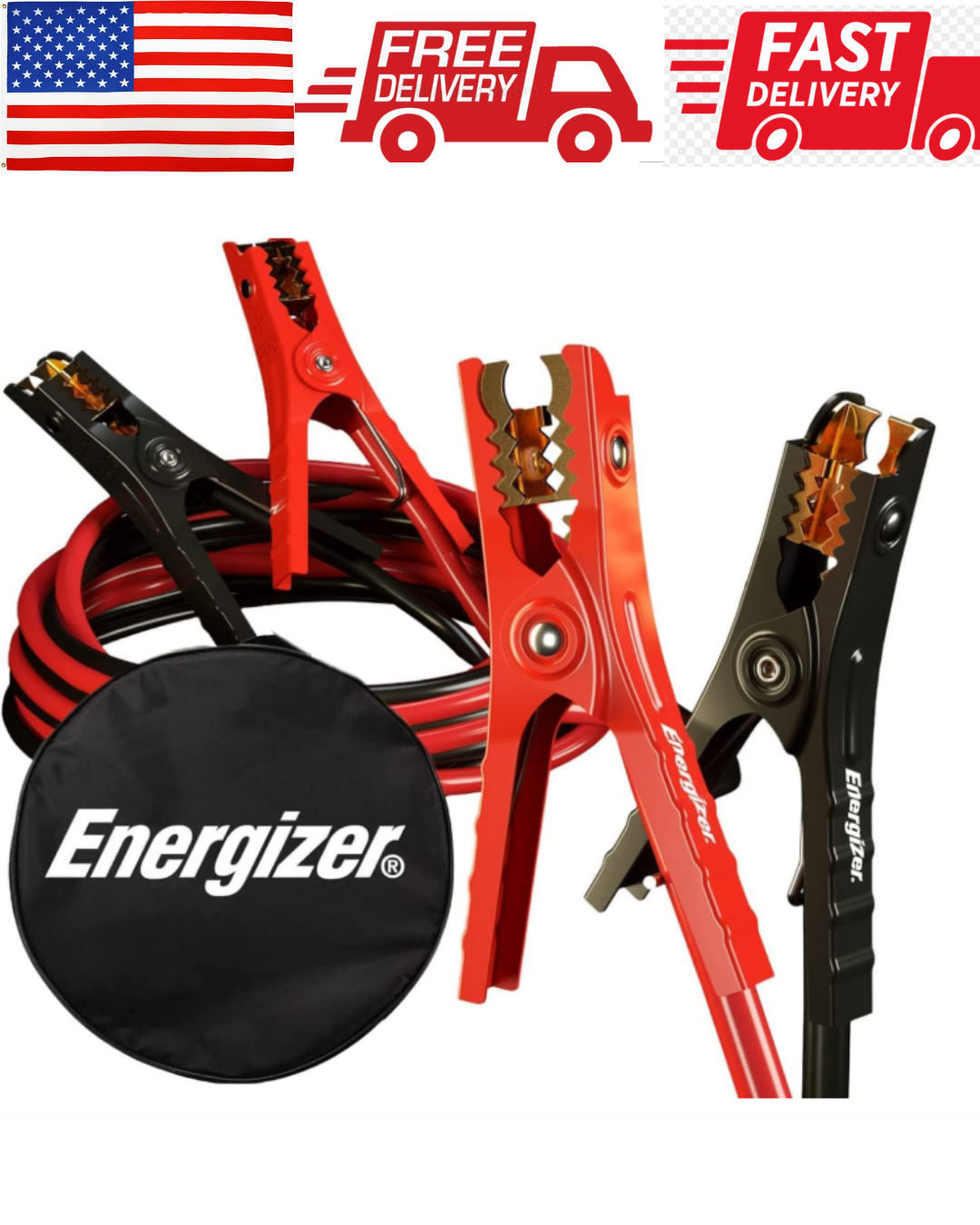 Energizer Heavy Duty Car Battery Jumper Cables for Automotive Boost