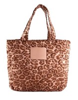 Seidenfelt Manufaktur Hetta Shopper Shopper Tasche Leo Print Rose Braun Taupe