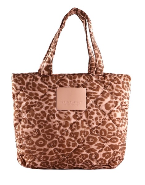 Seidenfelt Manufaktur Hetta Shopper Shopper Tasche Leo Print Rose Braun Taupe-image
